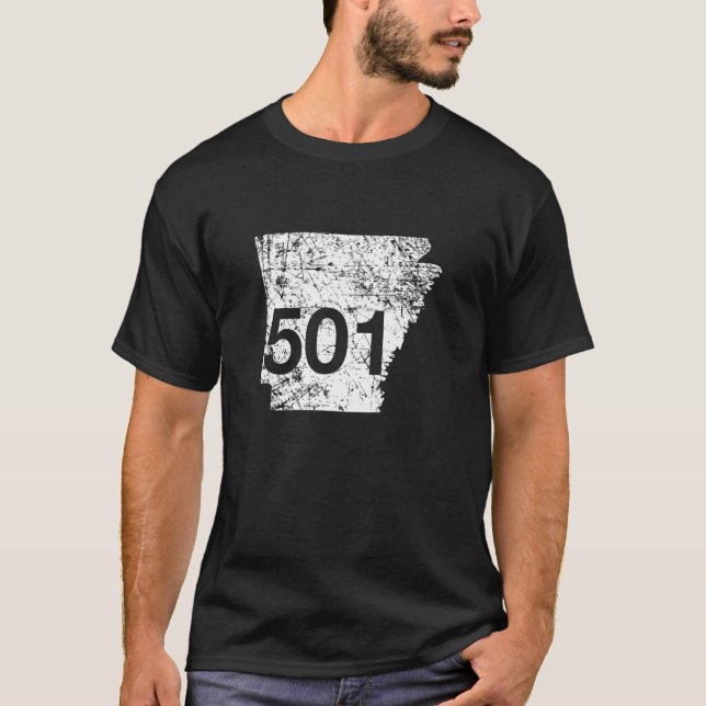 Camiseta Conway Hot Springs Little Rock Area Code 501 Shirt (Anverso)