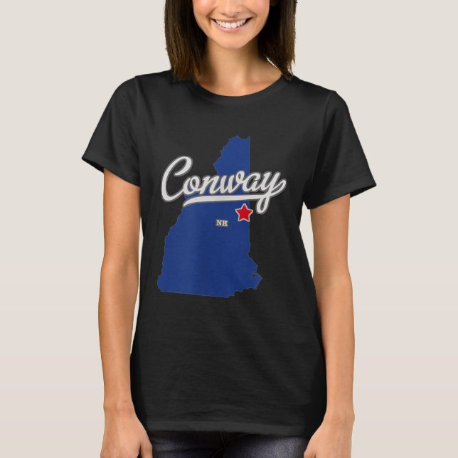 Camiseta Conway New Hampshire Nh Map  (Anverso)
