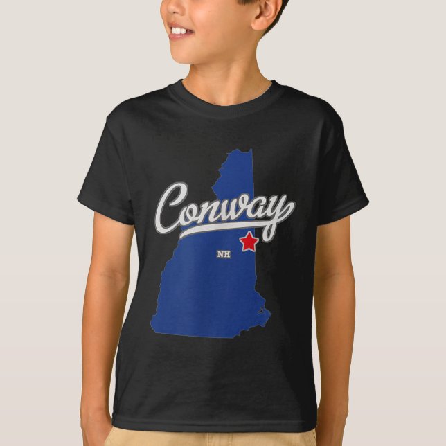 Camiseta Conway New Hampshire Nh Map  (Anverso)