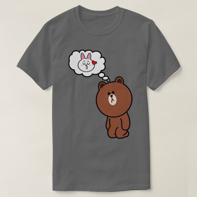 Camiseta Cony De Oso Marrón Pensando En Usted (Diseño del anverso)
