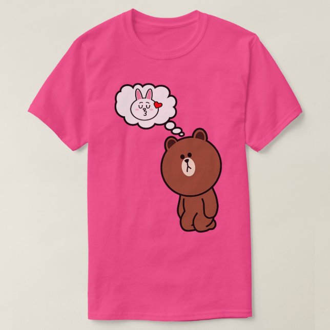 Camiseta Cony De Oso Marrón Pensando En Usted (Diseño del anverso)