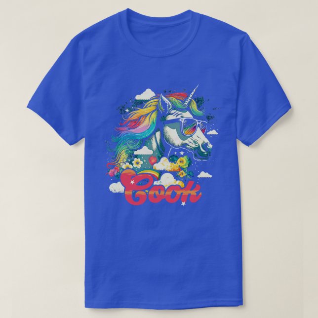 Camiseta Cook de unicornio arcoiris (Diseño del anverso)