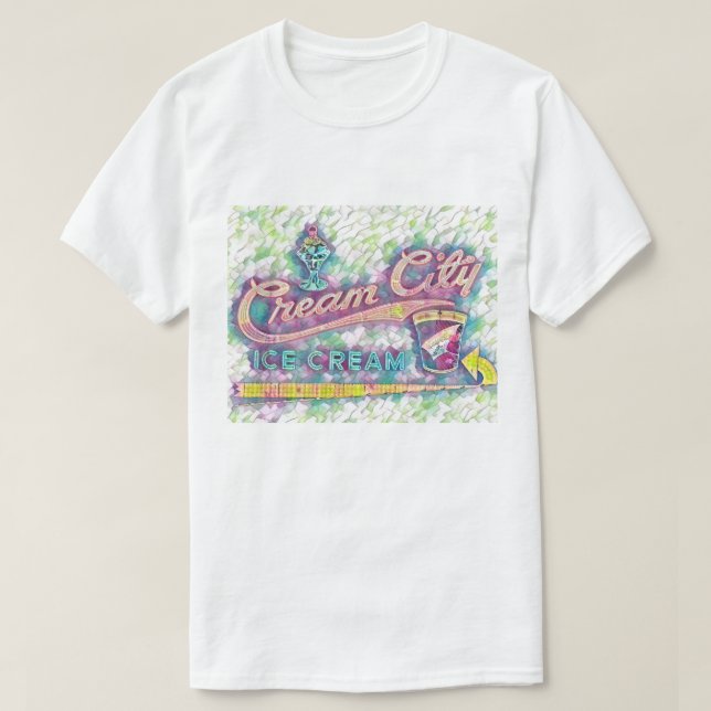 Camiseta Cookeville, TN Cream City Neon Rótulo acuarela (Diseño del anverso)
