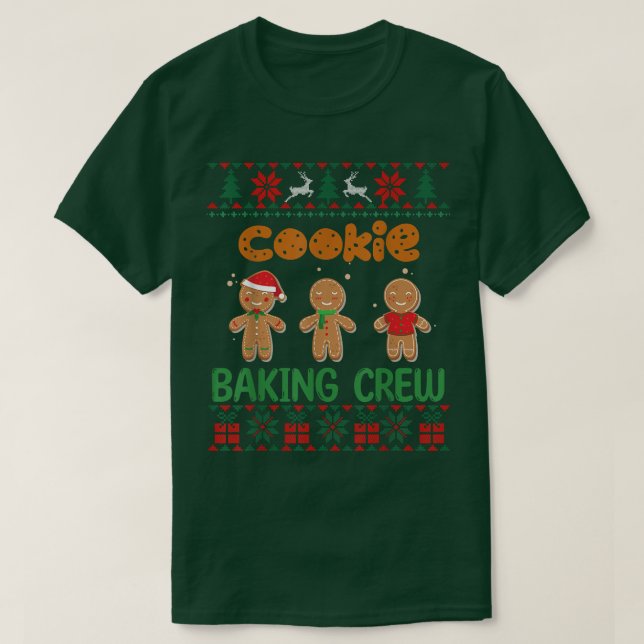 Camiseta Cookie Baking Crew Gingerbread Cute Ugly Christmas (Diseño del anverso)