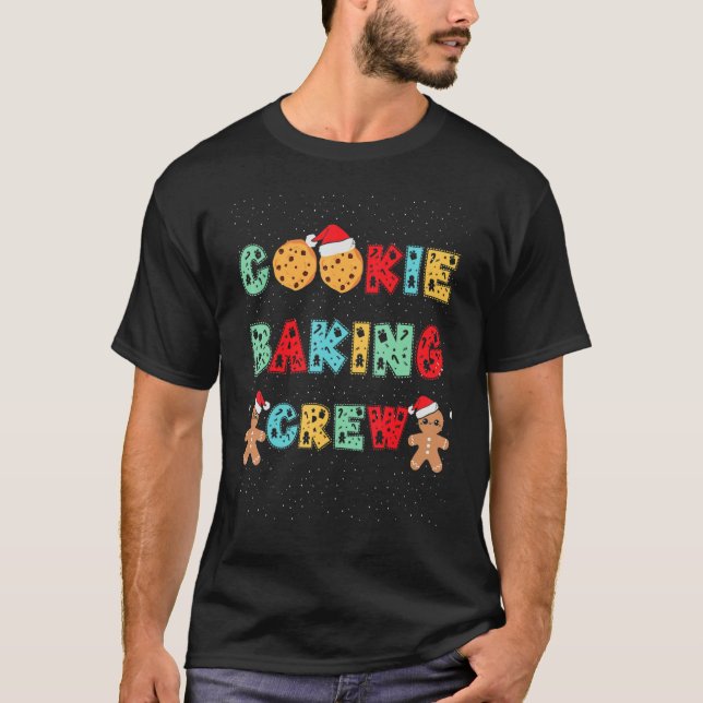 Camiseta Cookie Baking Crew Gingerbread Men With Xmas Hats  (Anverso)