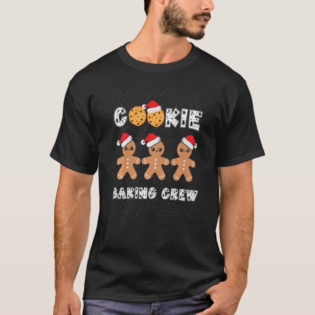 Camiseta Cookie Baking Crew Gingerbread Men With Xmas Hats  (Anverso)