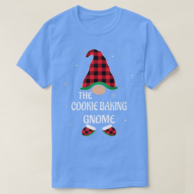 Camiseta Cookie Baking Gnome Buffalo Red Plaid Coincidiendo (Diseño del anverso)