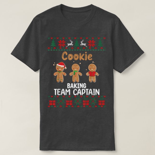 Camiseta Cookie Baking Team Captain Christmas Ugly Christma (Diseño del anverso)