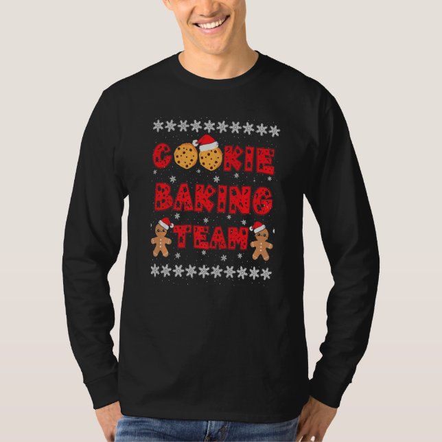 Camiseta Cookie Baking Team Gingerbread Men With Xmas Hats  (Anverso)