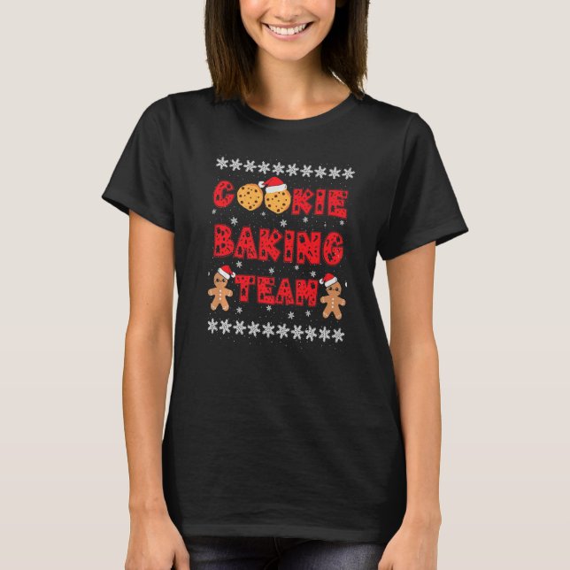 Camiseta Cookie Baking Team Gingerbread Men With Xmas Hats  (Anverso)