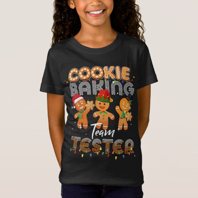 Camiseta Cookie Baking Team Tester Gingerbread Funny Christ (Anverso)