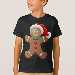 Camiseta Cookie de pan de jengibre con el Gorra de Santa Cl