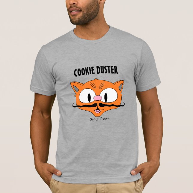 Camiseta COOKIE DUSTER Funny Personalizado Mustache Cat (Anverso)
