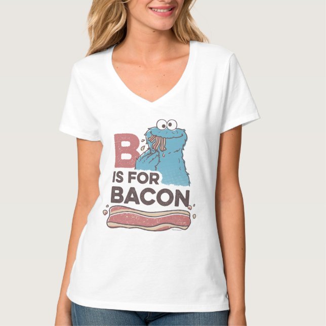 Camiseta Cookie Monster | B es para Bacon (Anverso)