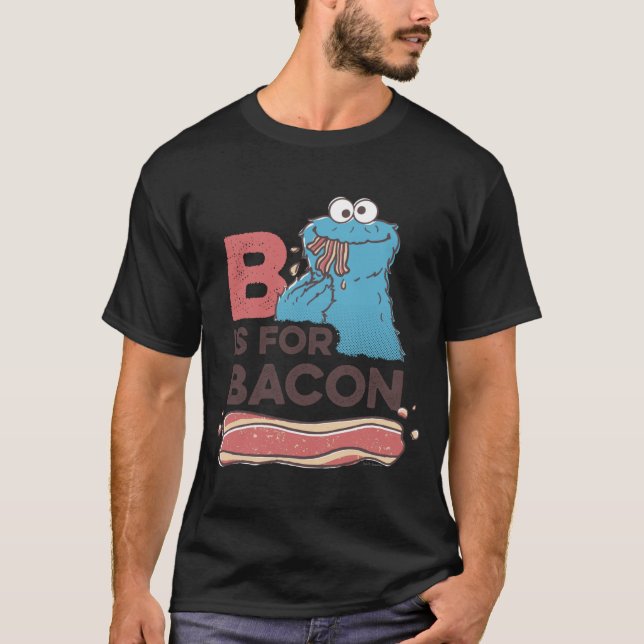 Camiseta Cookie Monster B Is For Bacon  (Anverso)
