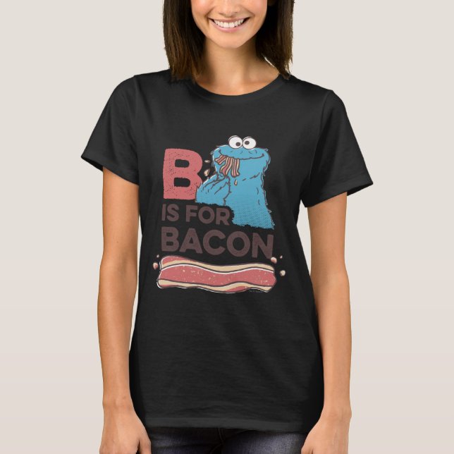 Camiseta Cookie Monster B Is For Bacon  (Anverso)