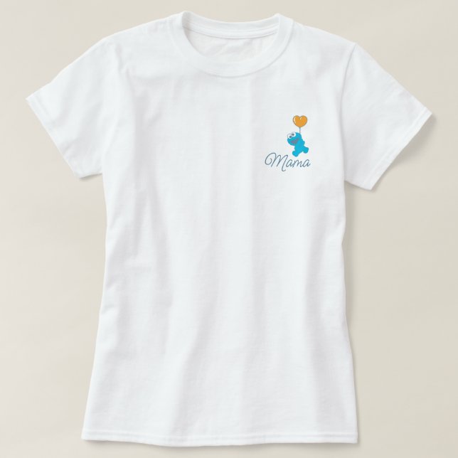Camiseta Cookie Monster Baby Shower Mama (Diseño del anverso)