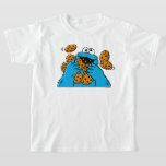 Camiseta Cookie Monster Eating All the Cookies<br><div class="desc">Satisfy your cravings for fun and cookies with this graphic featuring the one and only Cookie Monster! This showcases a vibrant illustration of Cookie Monster in his element, happily devouring a pile of chocolate chip cookies with crumbs flying everywhere. This classic and instantly recognizable design is cheerful, playful, and sure...</div>