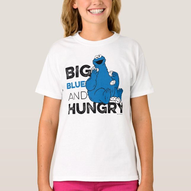 Camiseta Cookie Monster | Gran Azul y Hambre (Anverso)
