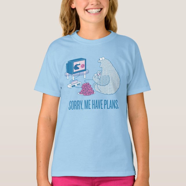Camiseta Cookie Monster | Lo Siento, Tengo Planes (Anverso)