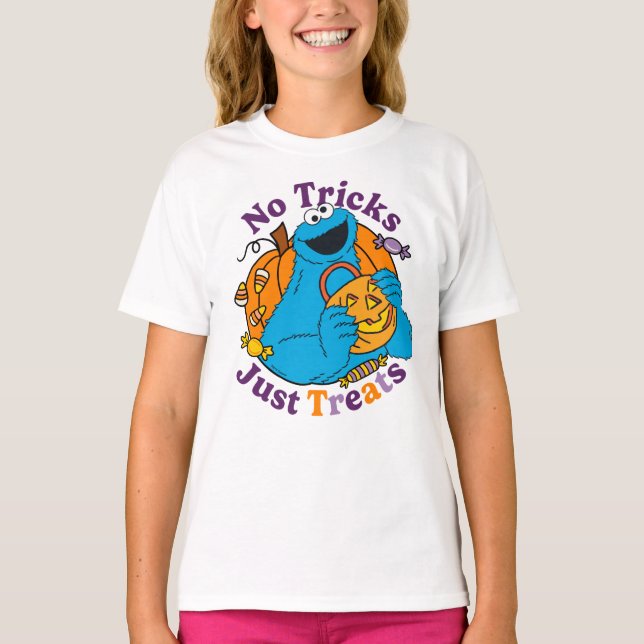 Camiseta Cookie Monster | No hay trucos que solo trate (Anverso)