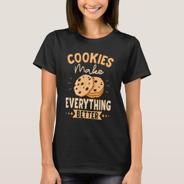 Camiseta Cookie Para Niños Hombres Mujeres Pasta Chef Baker (Anverso)