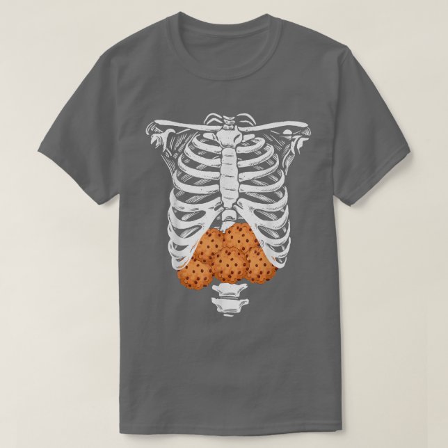 Camiseta Cookie Skeleton Rib Cage Funny Ate Chocolate Chip  (Diseño del anverso)