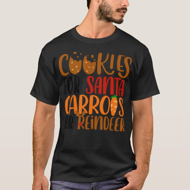 Camiseta Cookies Para Santa Y Zanahorias Para Renos (Anverso)