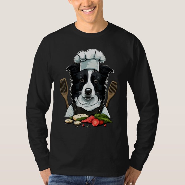 Camiseta Cooking Border Collie Restaurant cook on Border Co (Anverso)