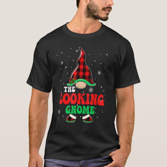 Camiseta Cooking Gnome Buffalo Plaid Matching Family Christ (Anverso)