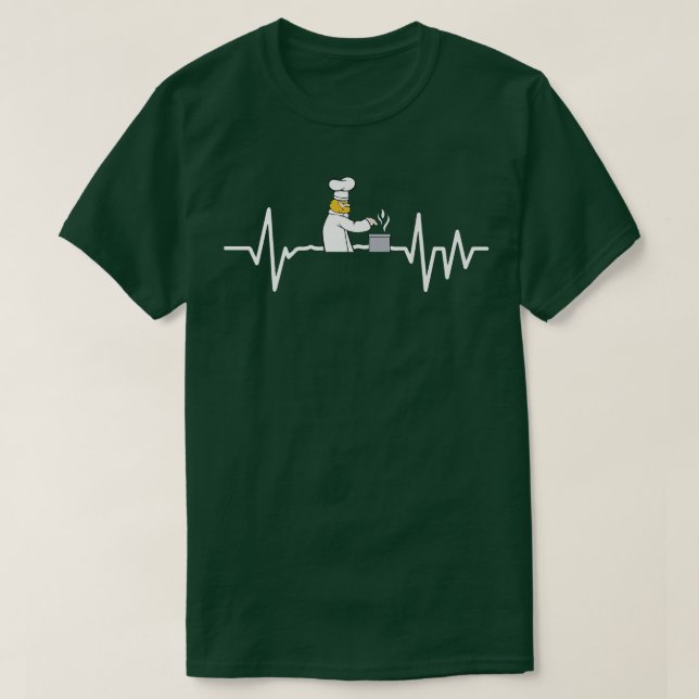 Camiseta Cooking Heartbeat Kitchen Baking Culinary Chef Foo (Diseño del anverso)