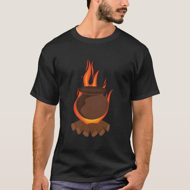 Camiseta Cooking In Clay Pot On Wooden Fire (Anverso)