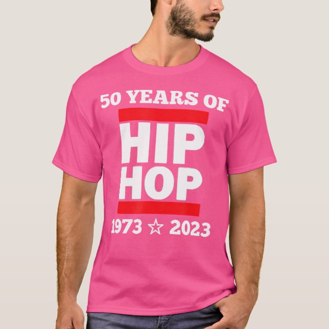 Camiseta Cool 50 Years Of Hip Hop Fifty Red And White (Anverso)