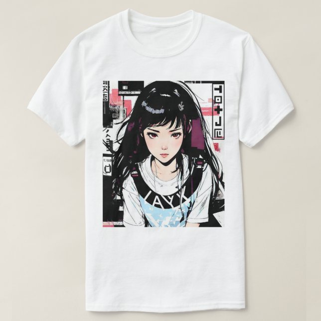 Camiseta Cool Aesthetic Japanese Anime Girl (Diseño del anverso)