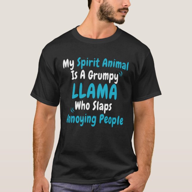 Camiseta Cool Alpaca My Spirit Animal Is A Grumpy Llama  Sa (Anverso)