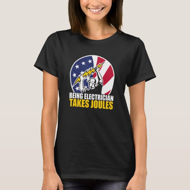 Camiseta Cool American Flag Patriotic Electrician Takes Jou (Anverso)