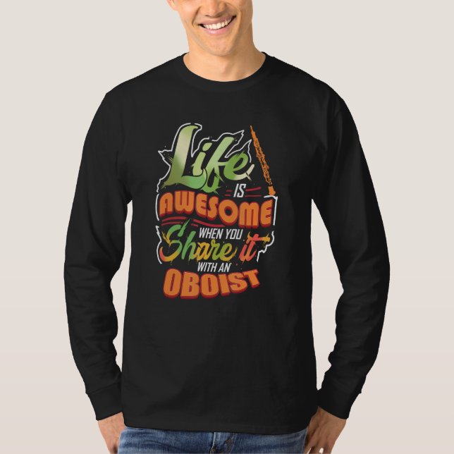 Camiseta Cool and Colorful Musician Oboist Design (Anverso)