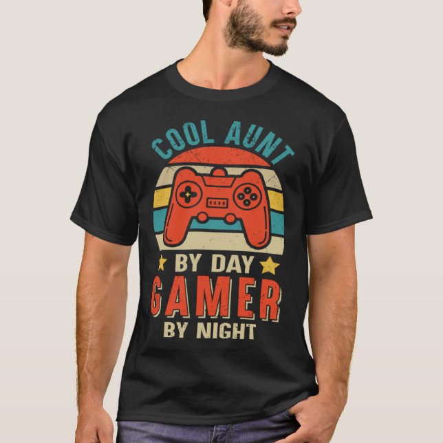 Camiseta Cool Aunt By Day Gamer By Night Gaming Auntie Sayi (Anverso)