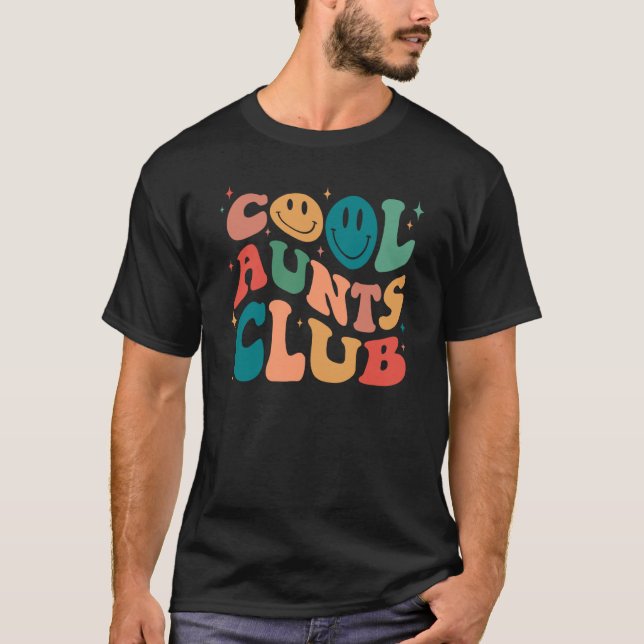 Camiseta Cool Aunt Club Groovy Retro Smile Face Cool Aunt C (Anverso)