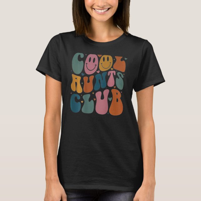 Camiseta Cool Aunt Club Groovy Retro Smile Heart on back (Anverso)