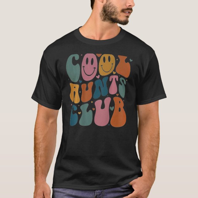 Camiseta Cool Aunt Club Groovy Retro Smile Heart on back (Anverso)