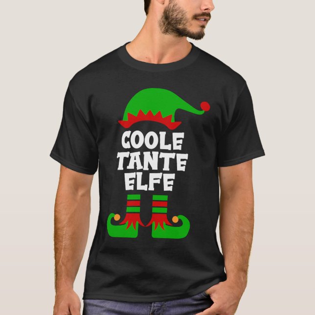 Camiseta Cool aunt elf partner look family outfit Christmas (Anverso)