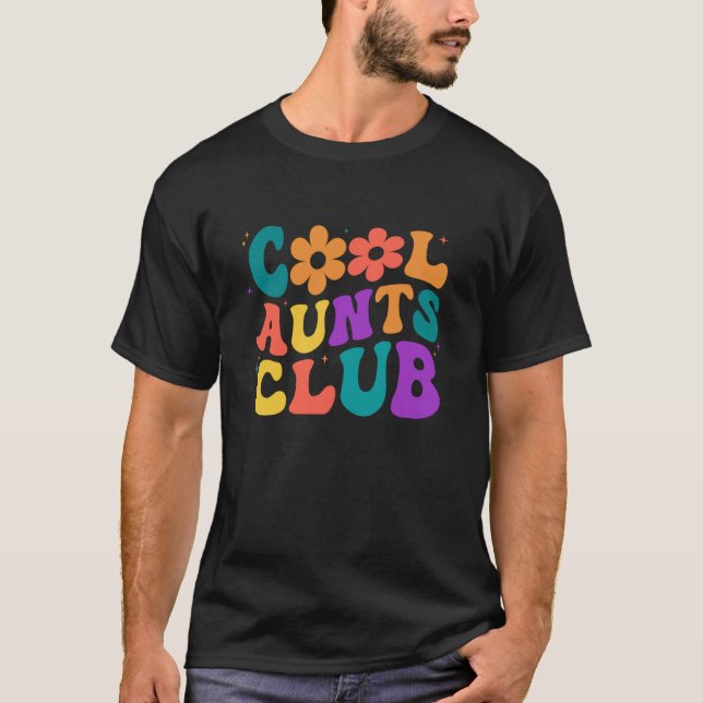 Camiseta Cool Aunts Club Groovy Retro Flower Cool Aunt Club (Anverso)