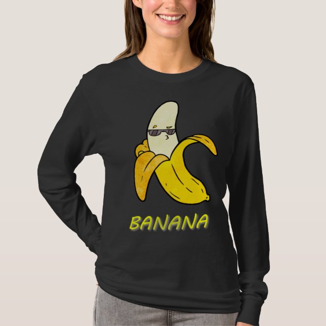 Camiseta Cool Banana with sunglasses and kissy face  cute f (Anverso)