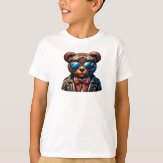 Camiseta Cool Bear Aviator Cartoon – Retro Pilot