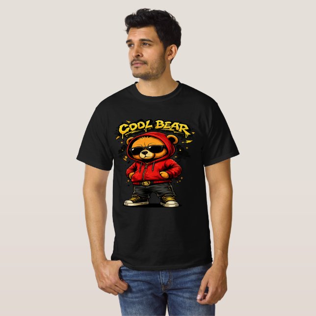 Camiseta Cool Bear Streetwear Cartoon Graphic T-Shirt  (Anverso completo)