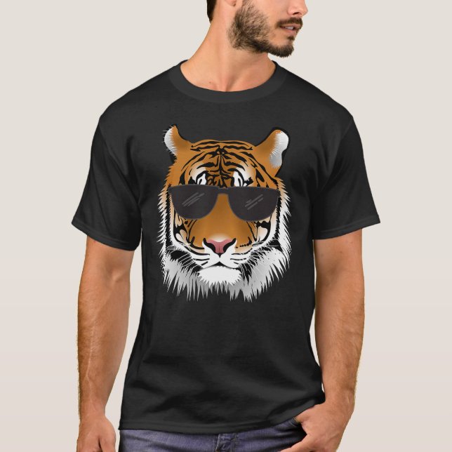 Camiseta Cool Bengal Tiger With Sunglasses Bengal Tiger Hea (Anverso)