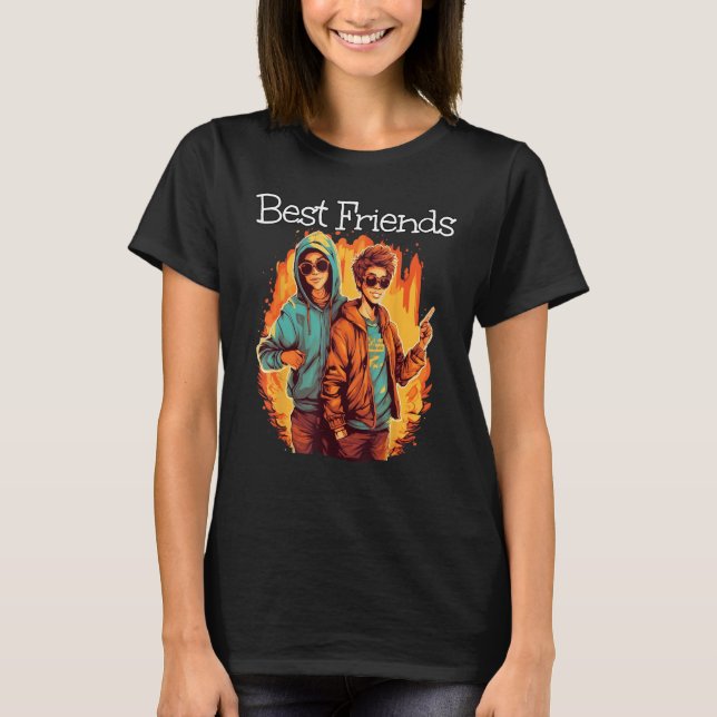 Camiseta Cool Bestfriends on Fire and Flames (Anverso)