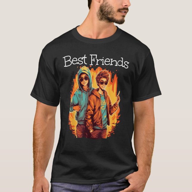Camiseta Cool Bestfriends on Fire and Flames (Anverso)