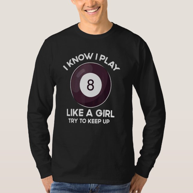 Camiseta Cool Billiards Women Girl Pool Player 8 Ball Snook (Anverso)